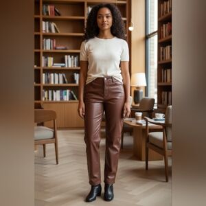 NWT No Boundaries Brown Faux Leather Pants